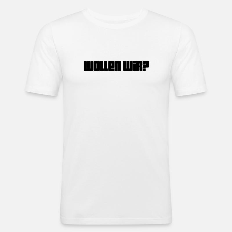 hast du Lust? - Männer Slim Fit T-Shirt - Weiß