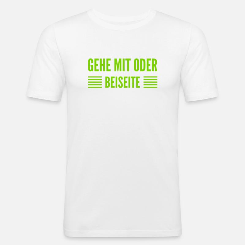 für oder gegen mich - Männer Slim Fit T-Shirt - Weiß