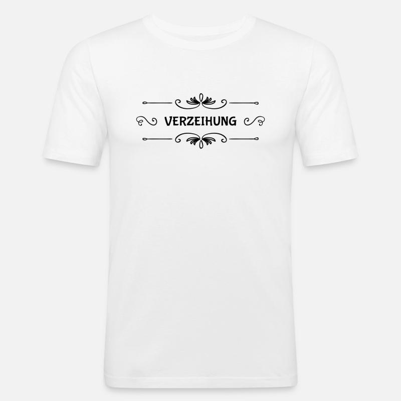 mit der Bitte um Vergebung - Männer Slim Fit T-Shirt - Weiß