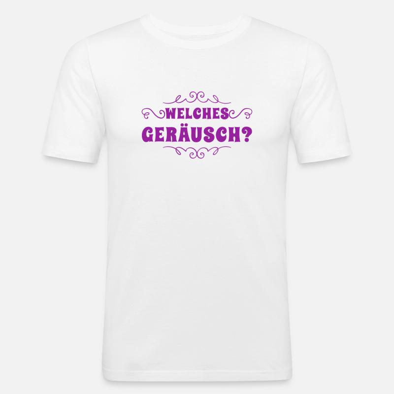 war da ein Geräusch? - Männer Slim Fit T-Shirt - Weiß
