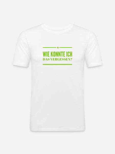 ich bin vergesslich - Männer Slim Fit T-Shirt - Weiß