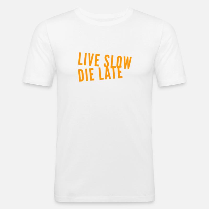 lass dir Zeit - Männer Slim Fit T-Shirt - Weiß