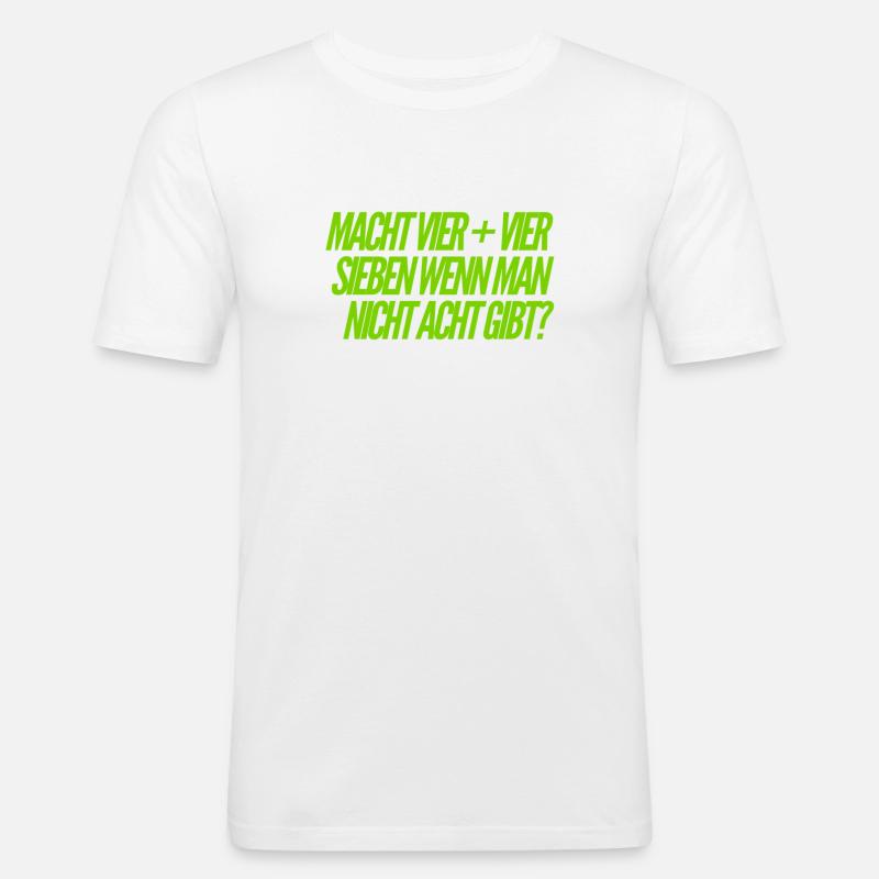 8 oder 7 - Männer Slim Fit T-Shirt - Weiß