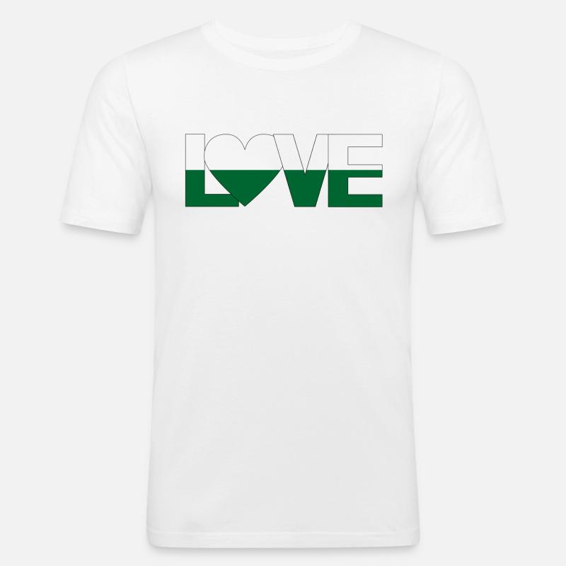 love Sachsen mit Herz - Männer Slim Fit T-Shirt - Weiß