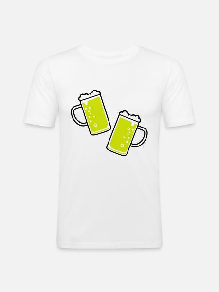 Bierglas Bierkrug Bier - Männer Slim Fit T-Shirt - Weiß