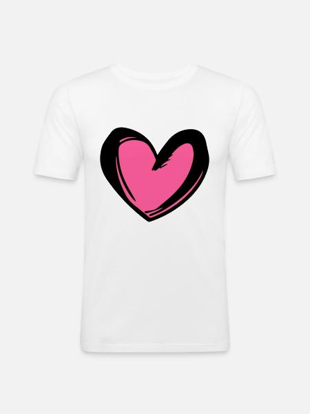 Heart Symbol Illustration - Men's Slim Fit T-Shirt - white