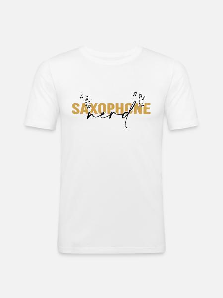 Saxophone Saxophonist Saxophone player - Men's Slim Fit T-Shirt - white