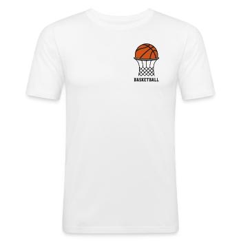 Basketball Basketballer - Männer Slim Fit T-Shirt - Weiß - Vorne - Nik (191cm)