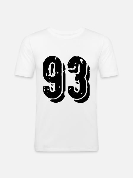 93 number jersey - Men's Slim Fit T-Shirt - white