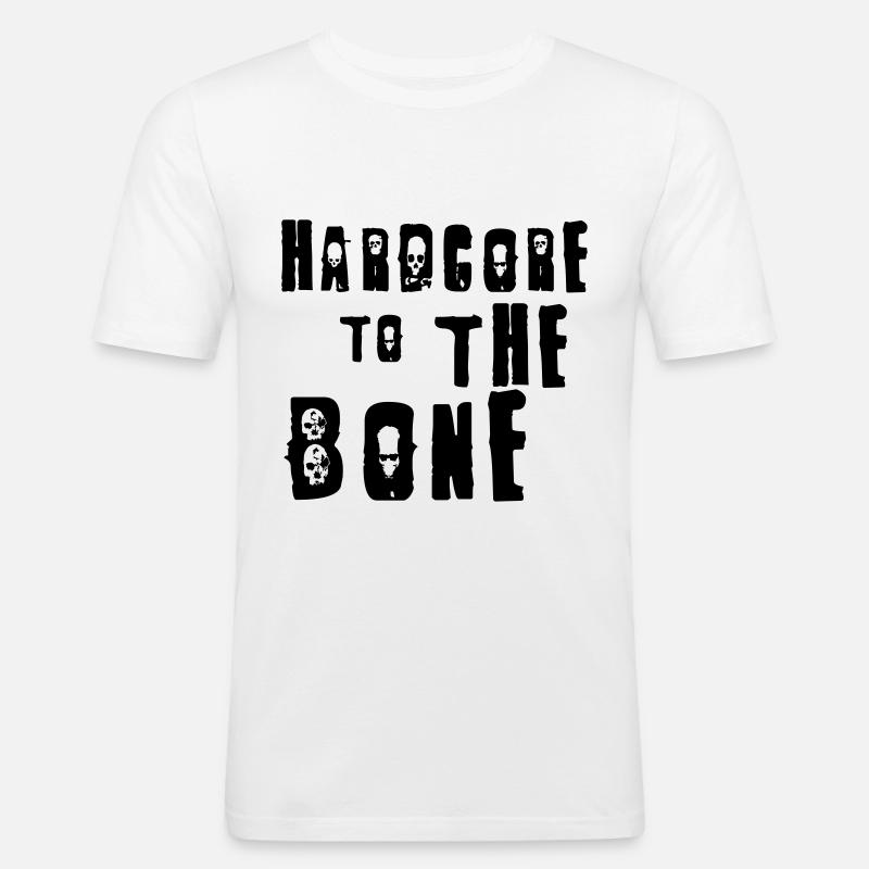 Hardcore - Männer Slim Fit T-Shirt - Weiß