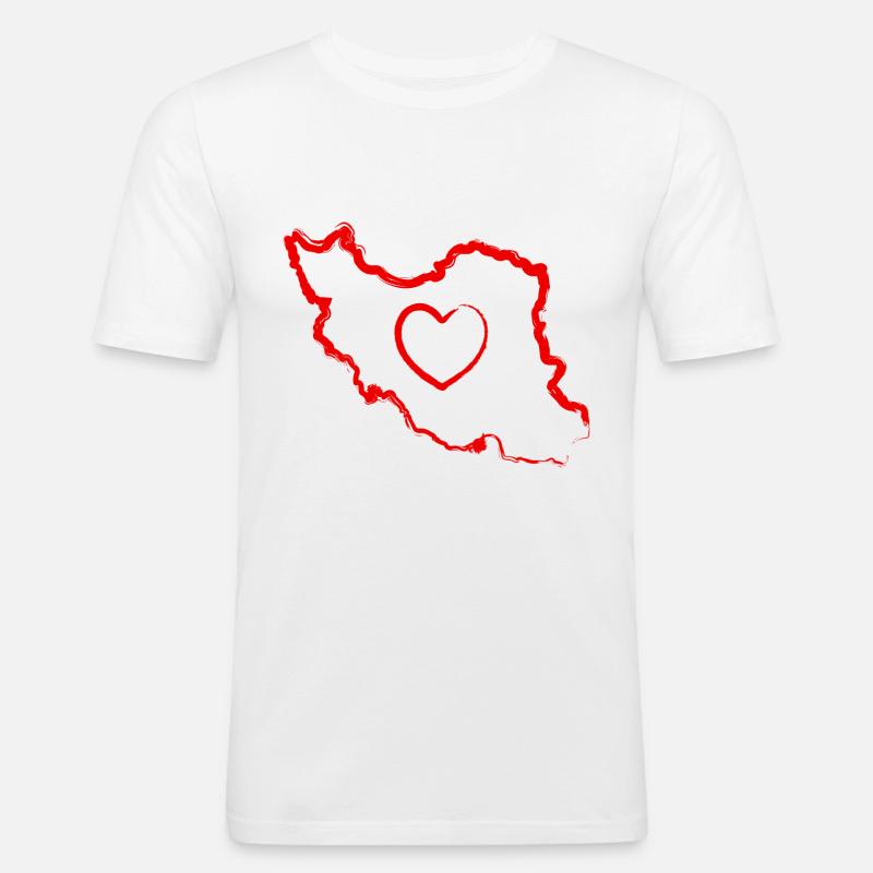 Iran kärlekshjärta - Slim Fit T-shirt herr - vit