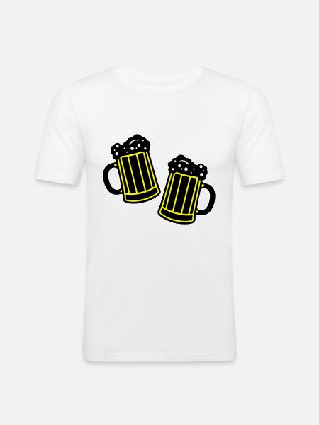 Beer Symbol Booze - Men's Slim Fit T-Shirt - white