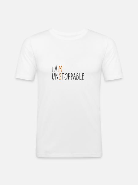 I am unstoppable - Men's Slim Fit T-Shirt - white