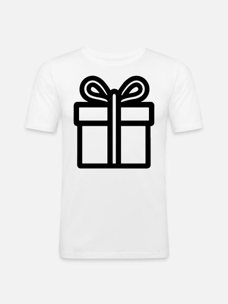Geschenk-Icon-Box - Männer Slim Fit T-Shirt - Weiß