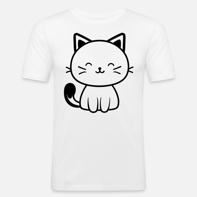 Kätzchen - Männer Slim Fit T-Shirt - Weiß