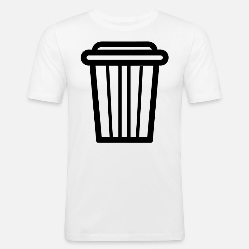 Mülltonne - Männer Slim Fit T-Shirt - Weiß