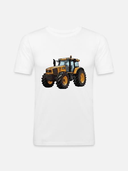 Tractor Farmer Symbol - Men's Slim Fit T-Shirt - white