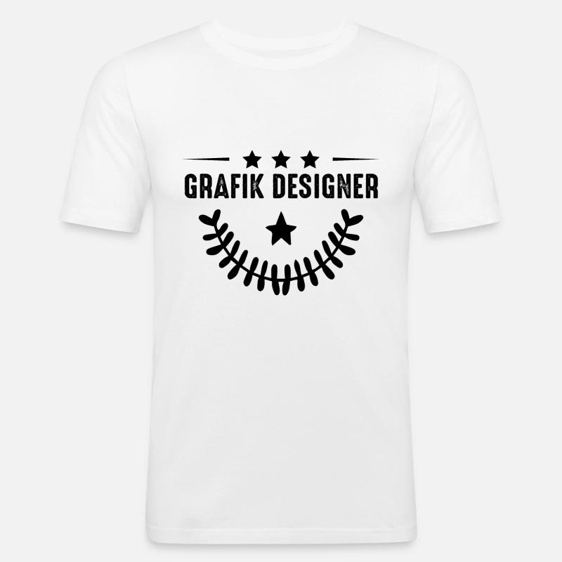 Grafik Designer Beruf - Männer Slim Fit T-Shirt - Weiß