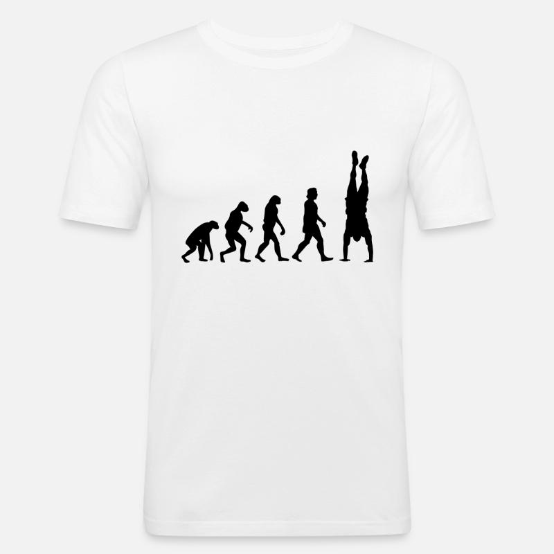 Handstand Evolution - Männer Slim Fit T-Shirt - Weiß