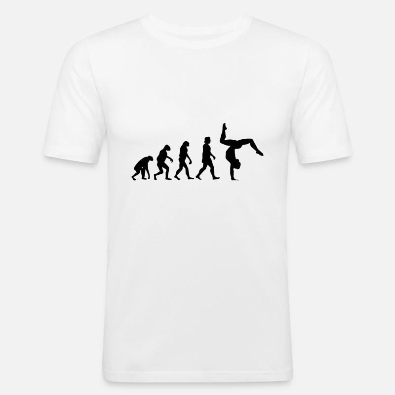Turnen Handstand Evolution - Männer Slim Fit T-Shirt - Weiß