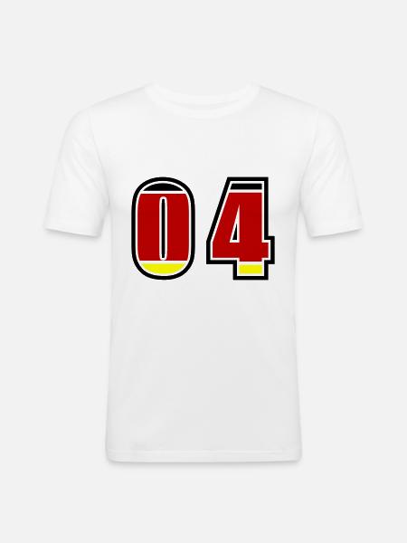 4 Number Germany Jersey - Men's Slim Fit T-Shirt - white