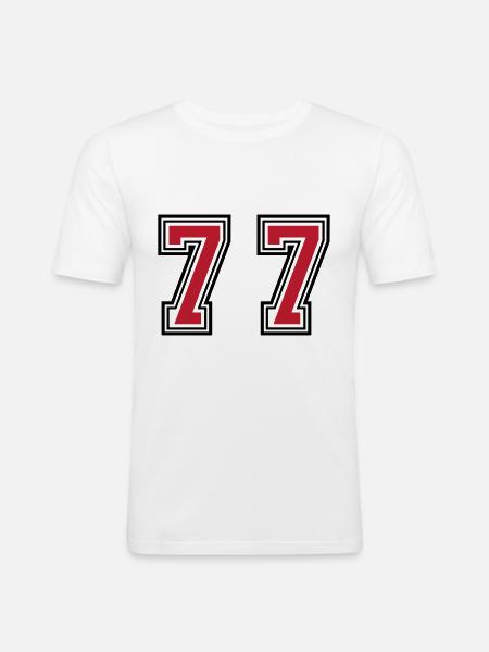 77 Number Symbol - Men's Slim Fit T-Shirt - white