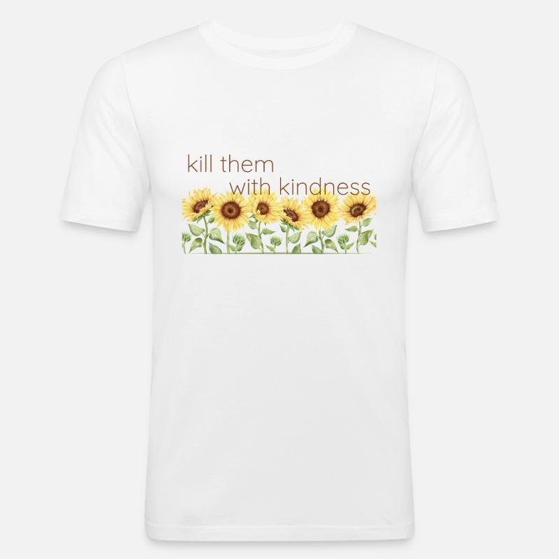 kill them with kindness - Männer Slim Fit T-Shirt - Weiß