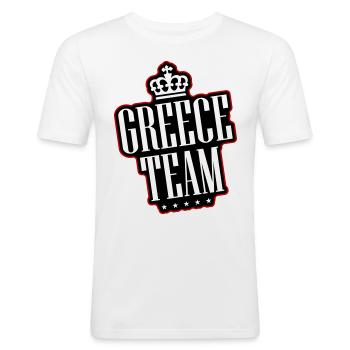Greece Team - Men's Slim Fit T-Shirt - white - Front - Nik (191cm)