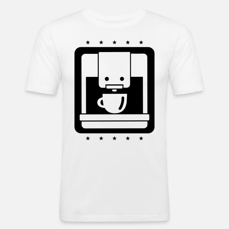 Kaffeemaschine Symbol - Männer Slim Fit T-Shirt - Weiß