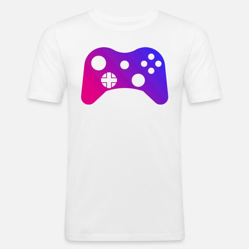 gaming controller gamer game - Männer Slim Fit T-Shirt - Weiß