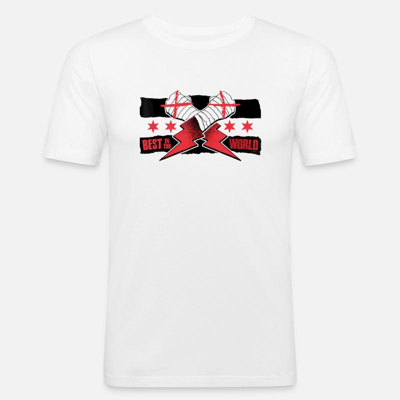 aew cm punk - Maglietta aderente da uomo - bianco