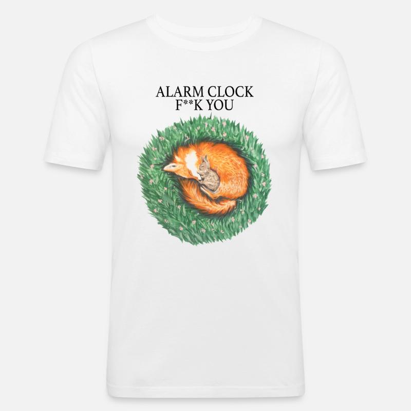 Fuchs und Hase schlafen friedlich - Männer Slim Fit T-Shirt - Weiß