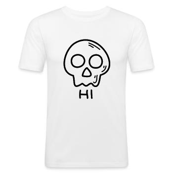 Skull - Hi - Men's Slim Fit T-Shirt - white - Front - Nik (191cm)