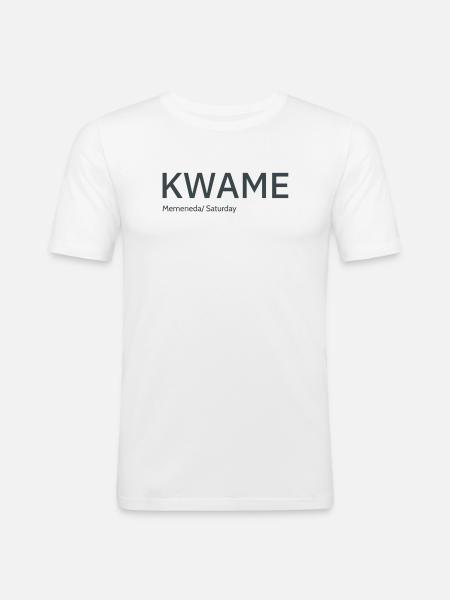 Kwame - Männer Slim Fit T-Shirt - Weiß