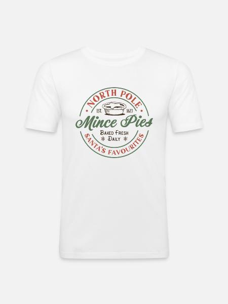 Nordpolen Hakket Tærter - Herre Slim Fit T-Shirt - hvid