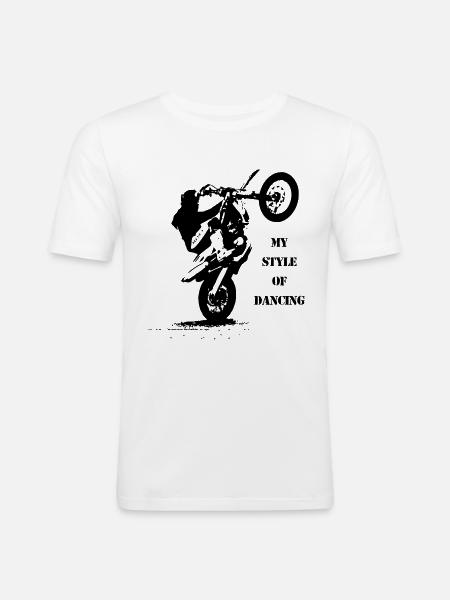 Moto Cross Cross Moto Moto Moto - T-shirt près du corps Homme - blanc