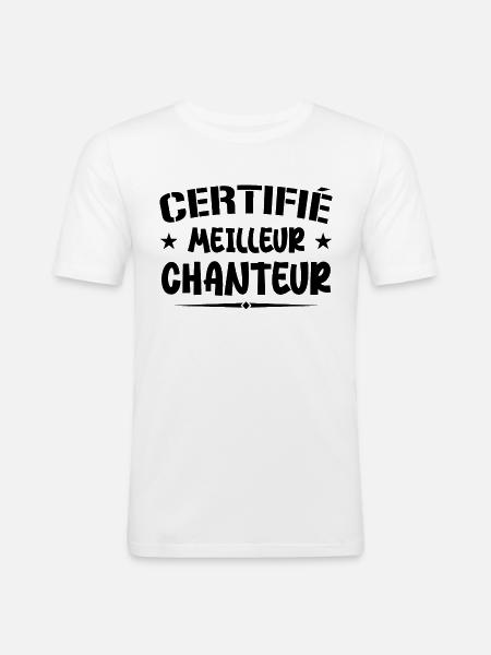Certified Best Singer - Singer Gift - Men's Slim Fit T-Shirt - white
