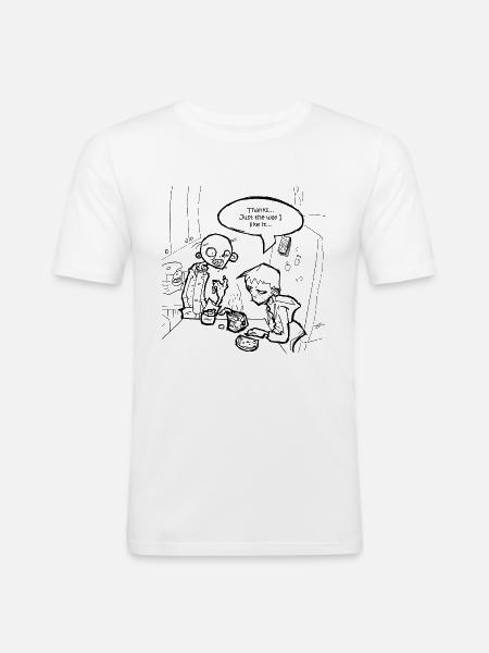 Necromania; Breakfast is served - Men's Slim Fit T-Shirt - white