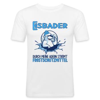 eisbaden winterschwimmen frostschutzmittel winter - Männer Slim Fit T-Shirt - Weiß - Vorne - Nik (191cm)
