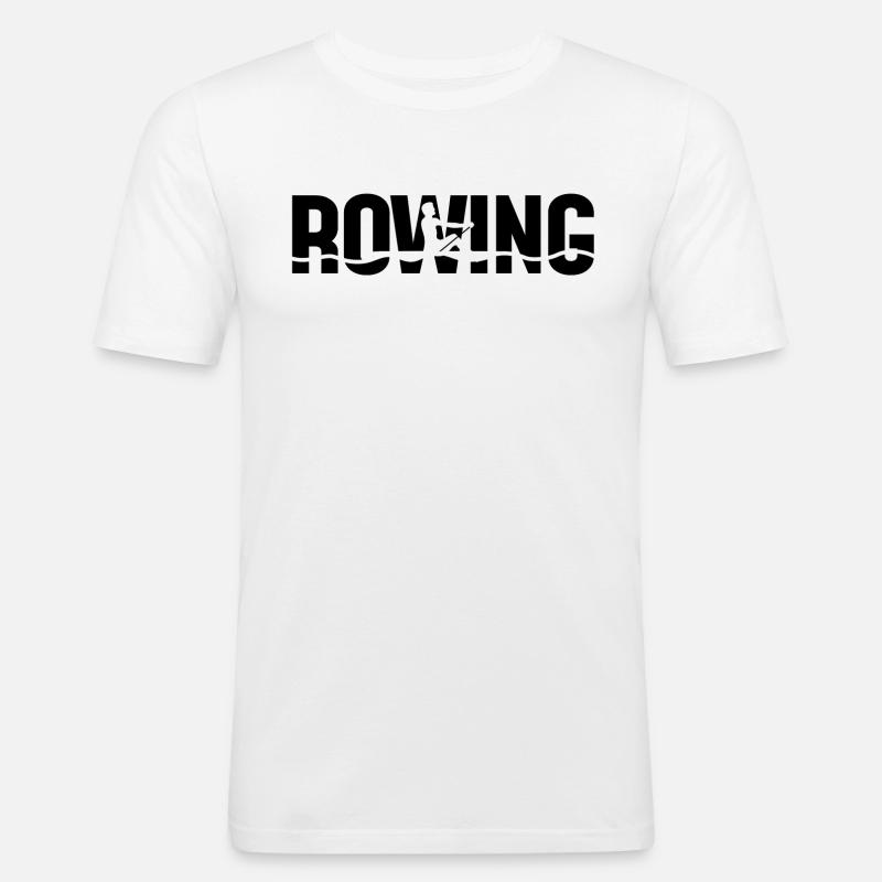 Rameurs aviron équipe rames - T-shirt près du corps Homme - blanc