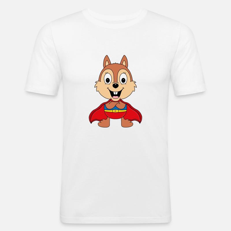 SUPERHELD - EICHHÖRNCHEN - TIER - TIERISCH - Männer Slim Fit T-Shirt - Weiß