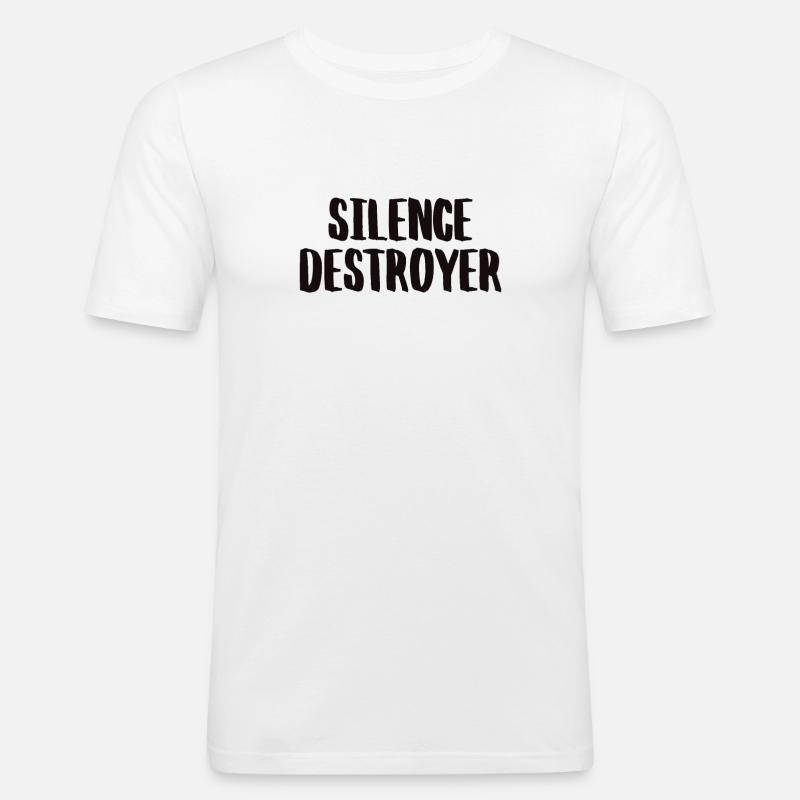 Silence Destroyer Zerstörer der Stille - Männer Slim Fit T-Shirt - Weiß