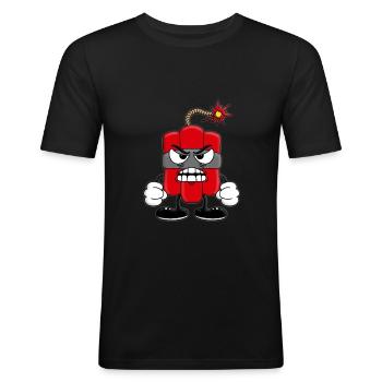 TNT - DYNAMIT - Männer Slim Fit T-Shirt - Schwarz - Vorne - Nik (191cm)
