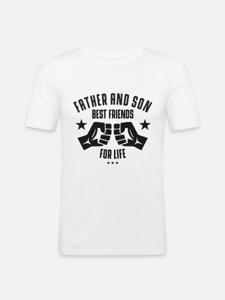 Father and Son best friends for life - Slim Fit T-shirt herr - vit