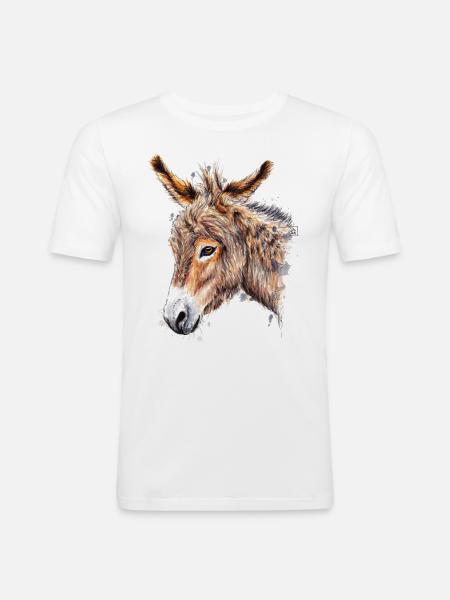 Esel | donkey - Männer Slim Fit T-Shirt - Weiß