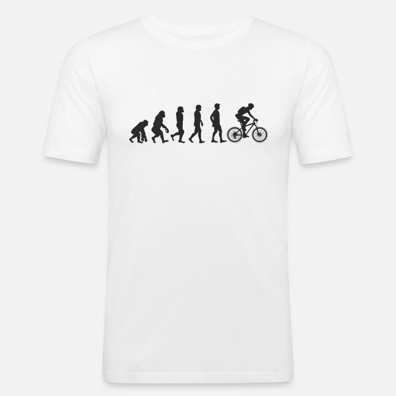 Evolution Bicycle - Männer Slim Fit T-Shirt - Weiß
