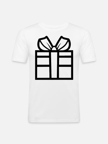 Geschenk-Icon-Box - Männer Slim Fit T-Shirt - Weiß