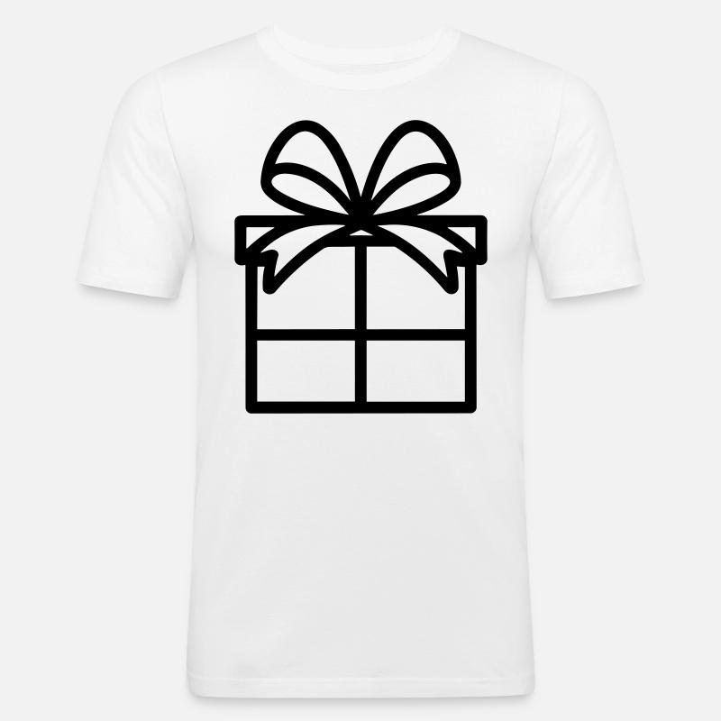 Kleine Geschenkbox - Männer Slim Fit T-Shirt - Weiß