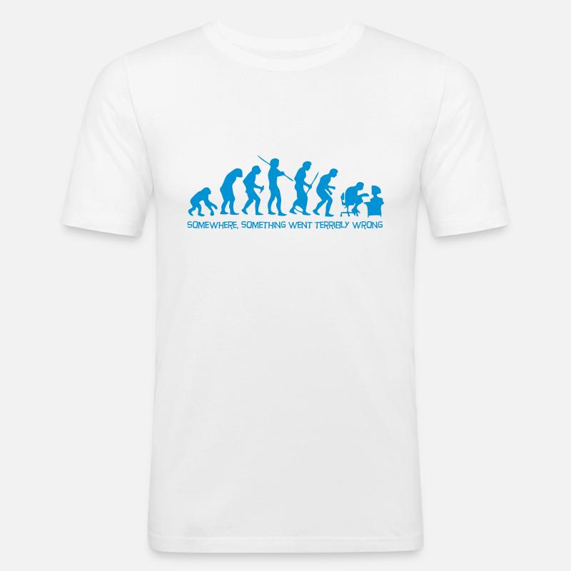 Die Evolution des Menschen - Männer Slim Fit T-Shirt - Weiß