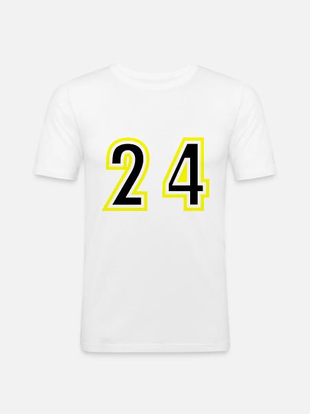 24 Number College - Men's Slim Fit T-Shirt - white